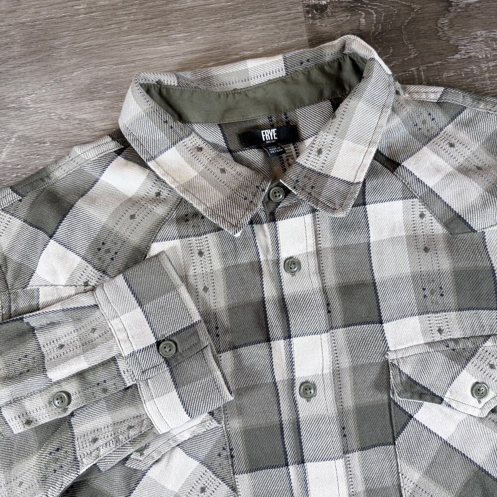 Frye Men's Western Long Sleeve Flannel Checkered Button Down Shirt Size XXL